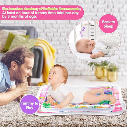 Infinno Tummy Time Mat Premium Baby Water Play Mat for Infants and Toddlers Baby Toys for 3 to 24 Months, Strengthen Your Baby's Muscles