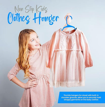 Utopia Home 40 Pack Kids Hangers - 11.5 Inch Plastic Baby Hangers for Closet - Childrens Hanger for Clothes & Infant Hanger for Closet - (Blue)