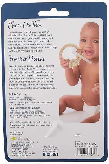 Itzy Ritzy Silicone Teether with Rattle; Rattle Teether Features Rattle 3 Months
