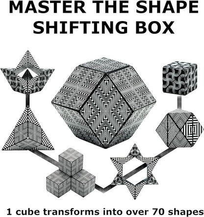 SHASHIBO Shape Shifting Box - Award-Winning, Patented Fidget Cube w/ 36 Rare Earth Magnets 70 Shapes, 4 pack)