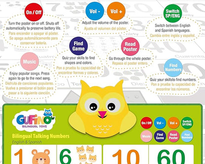 Bilingual Toddler Interactive Toys - English & Spanish ABC Learning for Toddlers. Numbers for Toddlers, Colors 3 Year