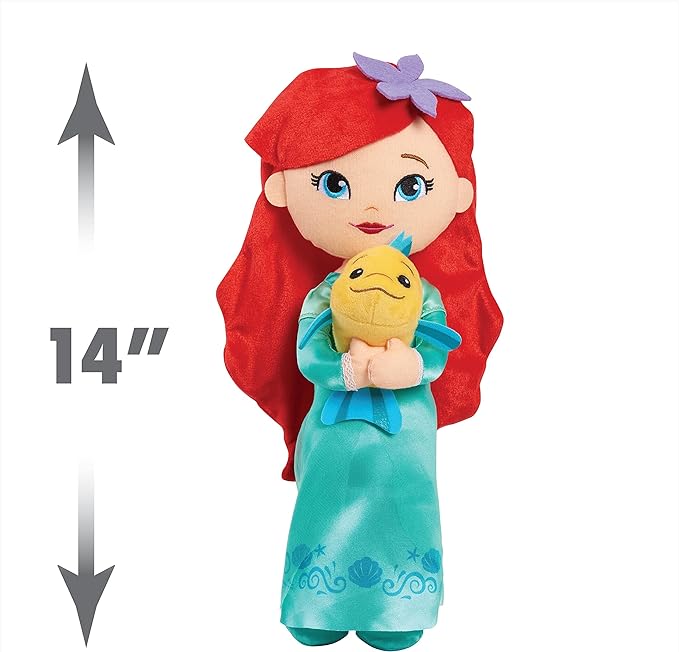 Disney Princess Lil' Friends Ariel & Flounder 14-inch Plush Doll, 3 Up