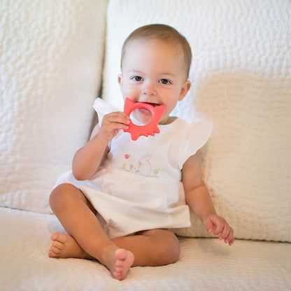 Dr. Brown's Flexees Friends Orange Fox, Soft 100% Silicone Baby Teether 3m+
