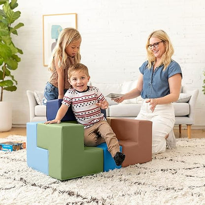 ECR4Kids SoftZone Brainy Building Blocks, Foam Puzzle 7-Piece