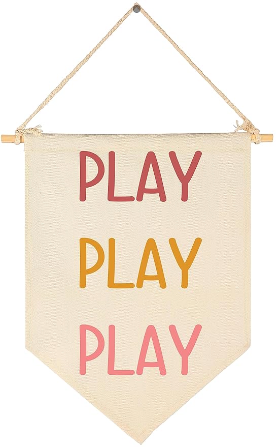 Play Play Play-Nursery Wall Flag Decor, Bedroom Decor