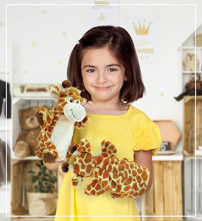 DolliBu Giraffe Plush Hand Puppet For Kids - Soft Plush