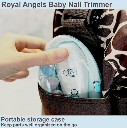 Baby Nail Trimmer 6 in 1, Royal Angels Baby Electric Nail File, Baby Grooming Kit Manicure Set for Toddler and Adults, Newborn Toddler Toes & Fingernails Nail Care Kit (Babyblue)