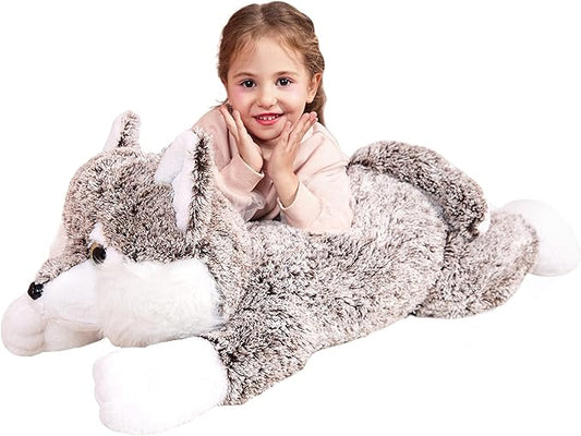 IKASA Giant Wolf Stuffed Animal Plush Toy, 30 Inches Big