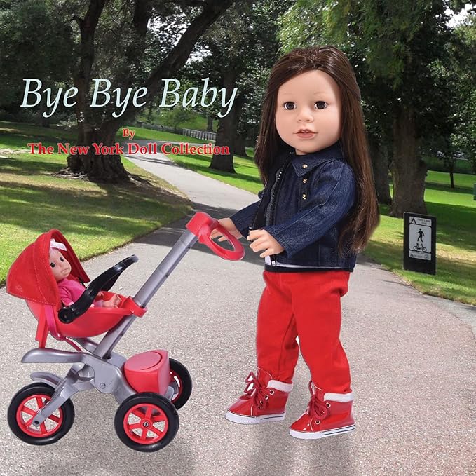 Bye Baby Doll Stroller Play Set for 18" Dolls - 18 Inch