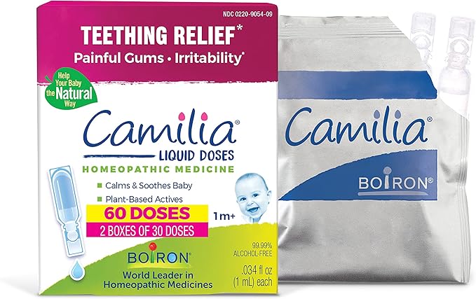 Boiron Camilia Teething Drops for Daytime and Nighttime Relief of 60 Count