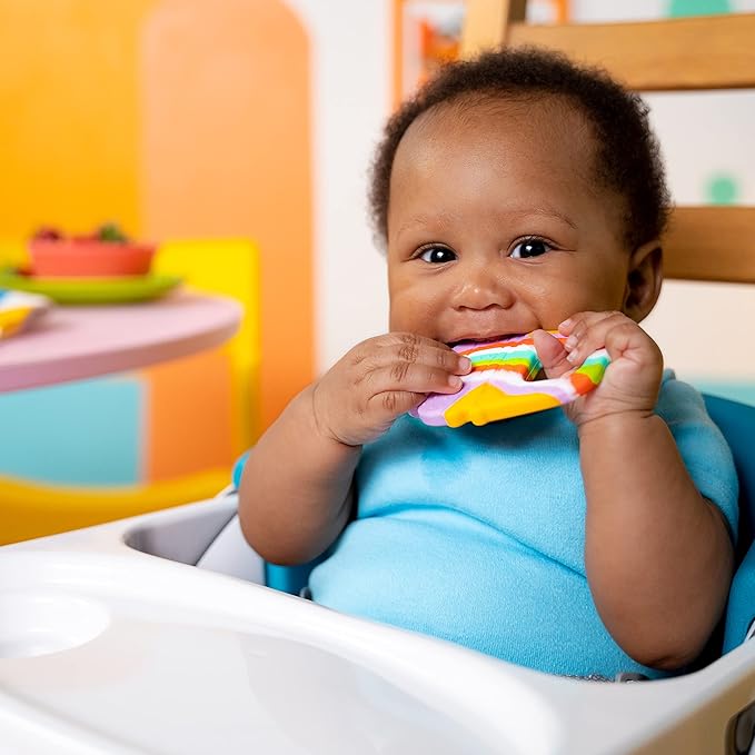 Bright Starts Soothing Soft Serve Silicone Teether, Easy-Grasp Ice Cream Cone 3 Months+