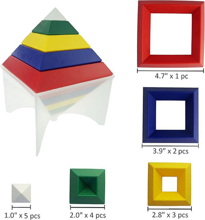 Pyramid Stacking Toy Building Blocks 3D Puzzle Brain Teasers 3 Year