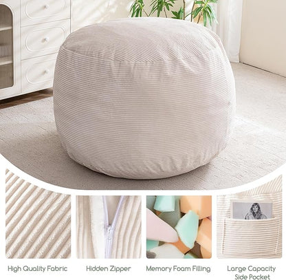 HIGOGOGO Giant Bean Bag Chair Bed for Adults,Convertible Beanbag Folds from Lazy Chair to Floor Mattress Bed,Large Floor Sofa Couch for Adult,Couples,Family,High-Density Foam Filling, Machine Washable