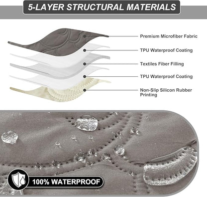 100% Waterproof Recliner Chair Cover, Recliner Chair Covers for Reclining Chair, Non-Slip Fabric Recliner Couch Cover for Living Room, for Pets Kids Protector, Washable (Light Gray, 23"Recliner Chair)