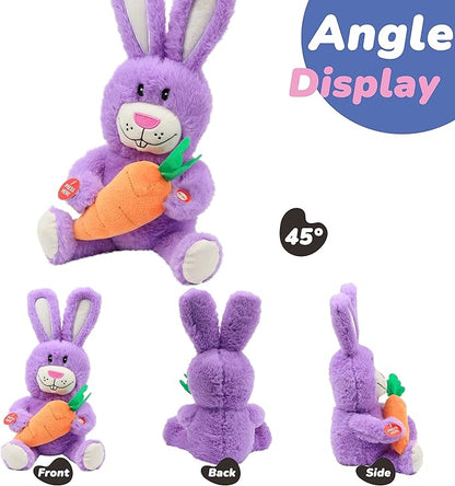 Hopearl Talking Singing Bunny Repeats What You Say Rabbit Musical Shaking Head Electric Interactive Animated Toy Speaking Plush Buddy Gifts for Toddlers, Purple 15''