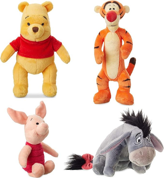 Disney Store Original Winnie The Pooh Mini Bean Plush Doll Set - Tigger, Eeyore