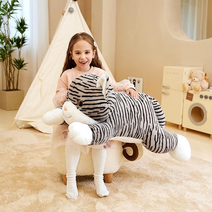 IKASA Giant Striped Cat Stuffed Animal Plush Toy,Large Kitten Big Jumbo Soft Toys 30" Huge
