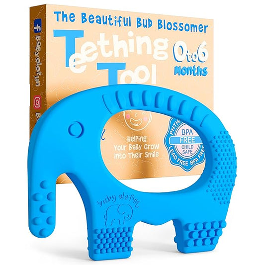 Teething Toys for Babies Age 0 to 6 Months - Baby Elefun 5X Pain Relief Smart Teether