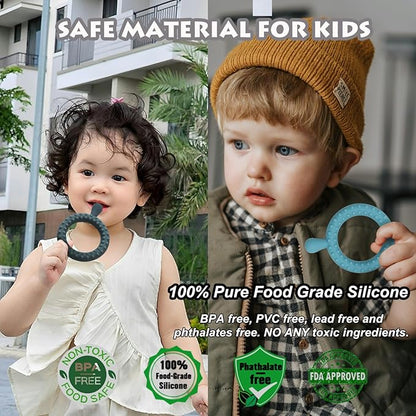 Sensory Chew Toys for Autistic Children 4 Pack, Silicone Sensory Toys for Toddlers 1-3 Chewy Necklaces for Kids Adults with Autism ADHD SPD