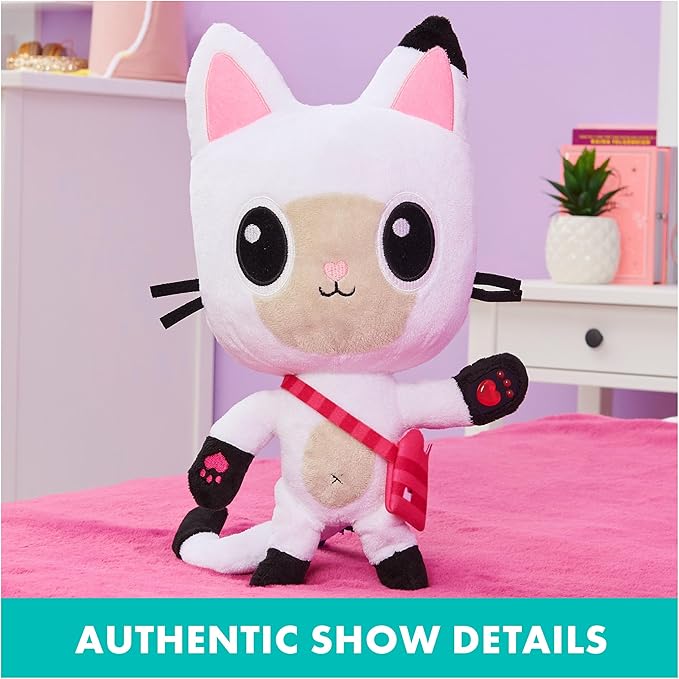 Gabby's Dollhouse, 13-inch Talking Pandy Paws Plush Toy with Lights 10 Sounds