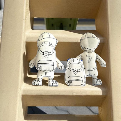 Color Your Boy Doll - Washable Art Toy with Cap & Mini Backpack - Educational Craft for Creative Play - Washable Markers Included