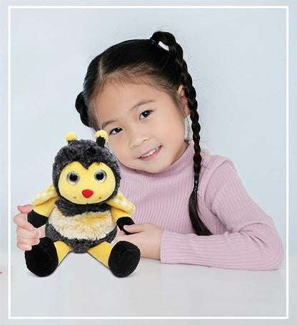 DolliBu Sitting Bee Plush - Super Soft Bee Insect Stuffed Animal, Cute Realistic Stuffed Animal Bee Plush Toy for Boys and Girls 7 Inches