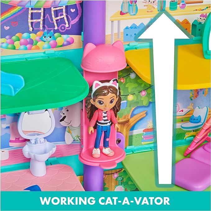 Gabby’s Dollhouse, Purrfect Dollhouse with 15 Pieces including Toy Figures, Furniture, Accessories and Sounds, Kids Toys for Ages 3 and up