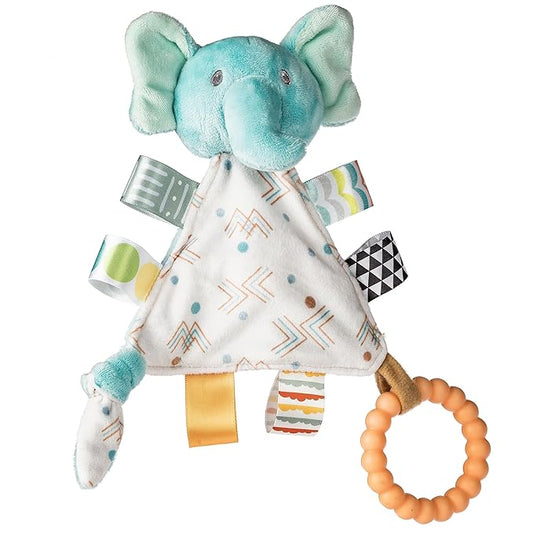 Taggies Teething Toys Baby Rattle Portable Triangle Activity Toy with Sensory Tags, 6-Inches