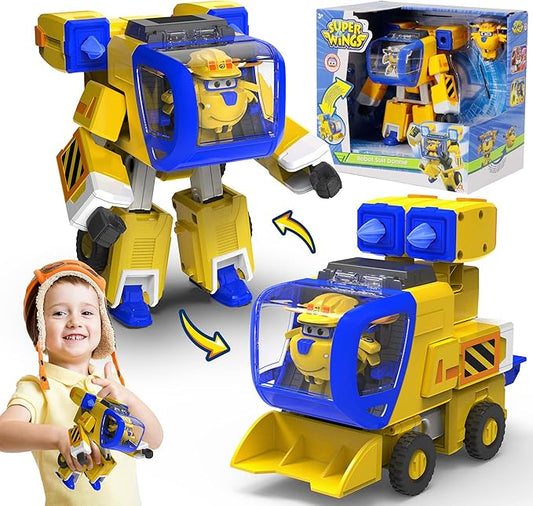 Super Wings Toys 7 Inch Donnie's Transforming Robot from Plane just 15 Steps, Action Figures Toy for Kids Ages 3+
