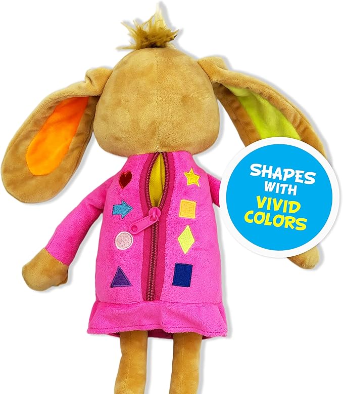 June Garden 16" Dressy Friends Bunnie - Educational Stuffed Plush Doll for Kids and Toddlers 2 Years and Up