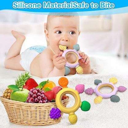 GJZZ Baby Teething Toys 6-12 Months, Montessori Sensory Toys 0-3 6-12