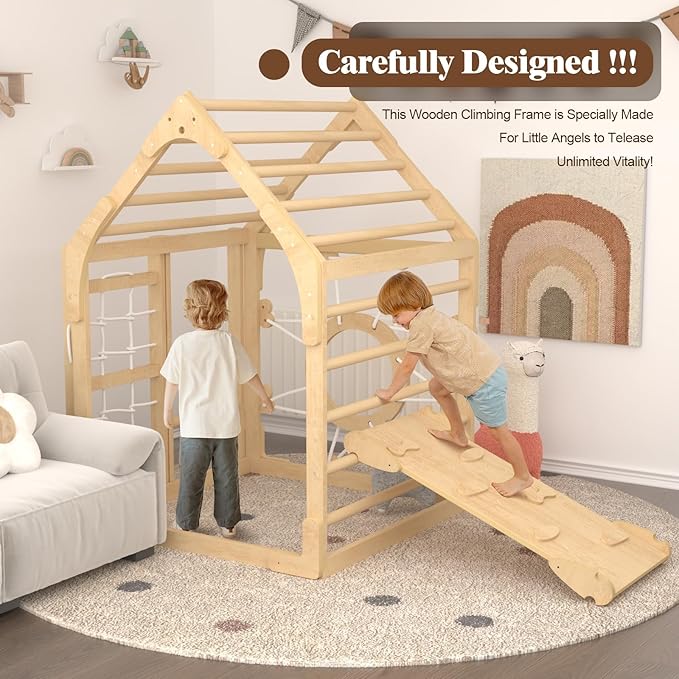 Indoor Toddler Climbing Toys, Pikler Triangle Set
