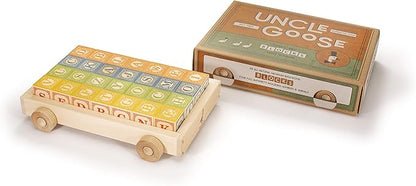 Uncle Goose Classic ABC Blocks with Wagon - Made in