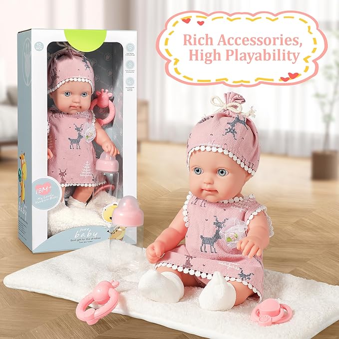 12in Baby Doll Toys for 2 + Year Old Girl