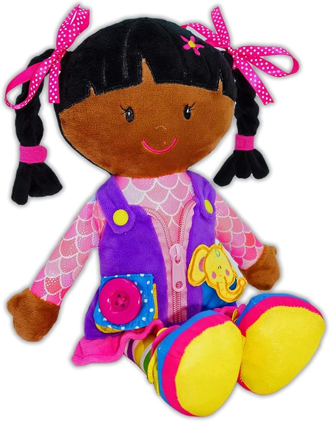 June Garden 15.5" Dressy Friends Scarlett - Educational Stuffed Plush Doll for Kids and Toddlers 2 Years and Up