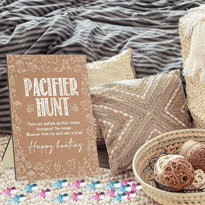Baby Pacifier Hunt Game, Baby Shower Games Set 50 Mini 50 Blue
