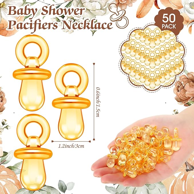 Thyle 51 Pcs Pacifier Hunt Baby Shower Games Include Baby 50 Acrylic