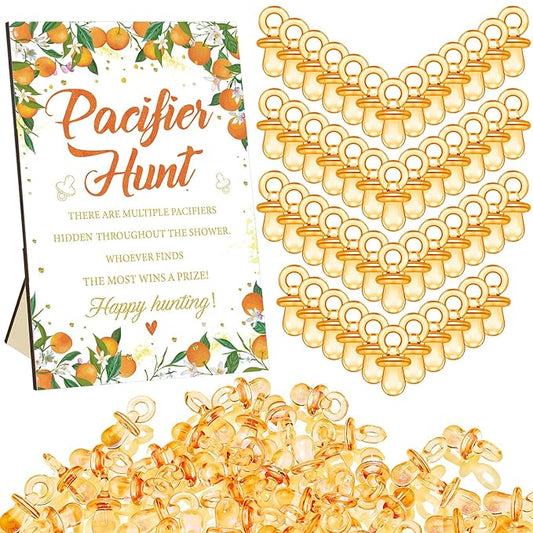 Thyle 51 Pcs Pacifier Hunt Baby Shower Games Include Baby 50 Acrylic