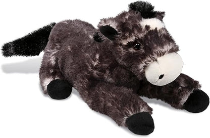 DolliBu Horse Stuffed Animal - Soft Black Huggable Lying Horse Plush, Adorable Playtime Horse Toy for Boys and Girls 10.5 Inches