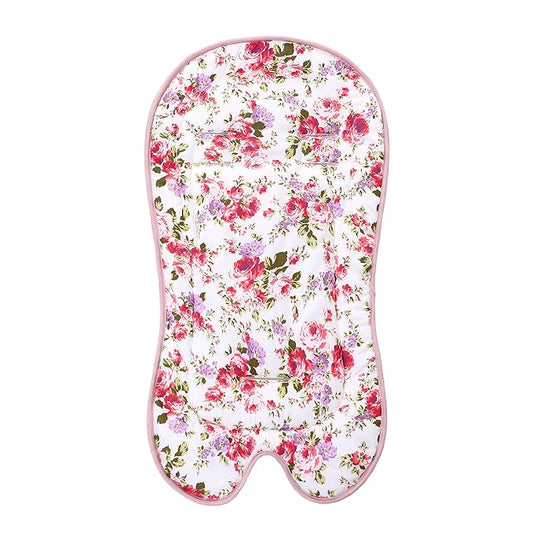 Baby Carriage Cushion, Universal Breathable Car Seat Insert Cushion, 3D Air Mesh Baby Seat Pad Liner for CarSeat, Buggy, High Chair (Flower)