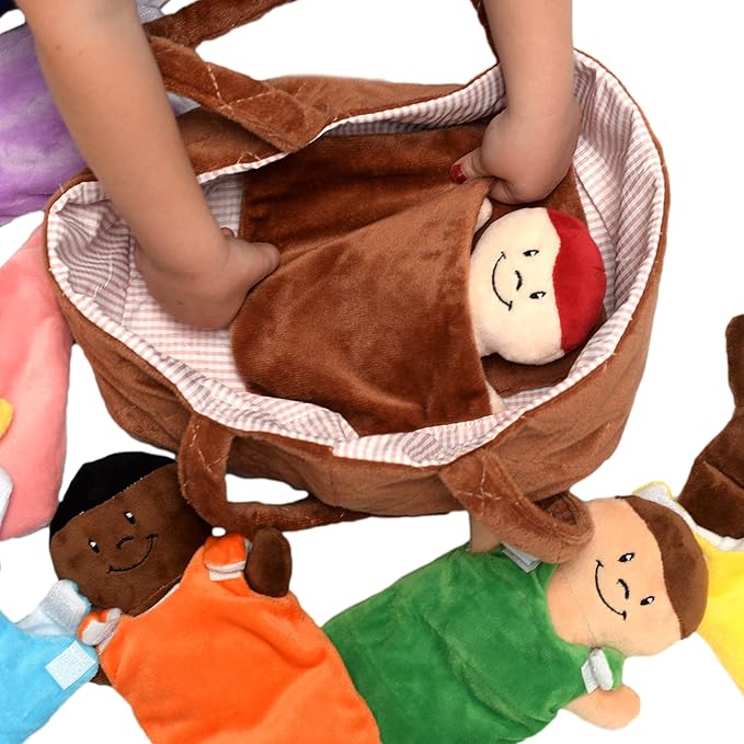 Basket of Babies Plush Baby Doll Set with Removable Clothing - Multicultural Diversity Baby Doll Toys for Boys and Girls with 6 Soft Baby Dolls, Interchangeable Clothing