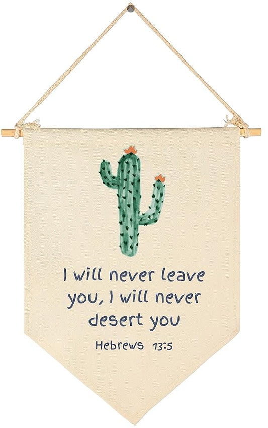 I Will Never Leave You-Scripture-Kids Memory Bible Verse -Flag Decor
