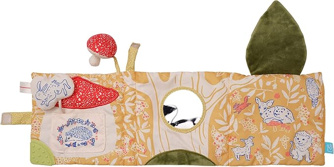 Manhattan Toy Deer One Soft Activity Crinkle Book & Fold Out Pat Mat for Baby, Toddler with Squeaker