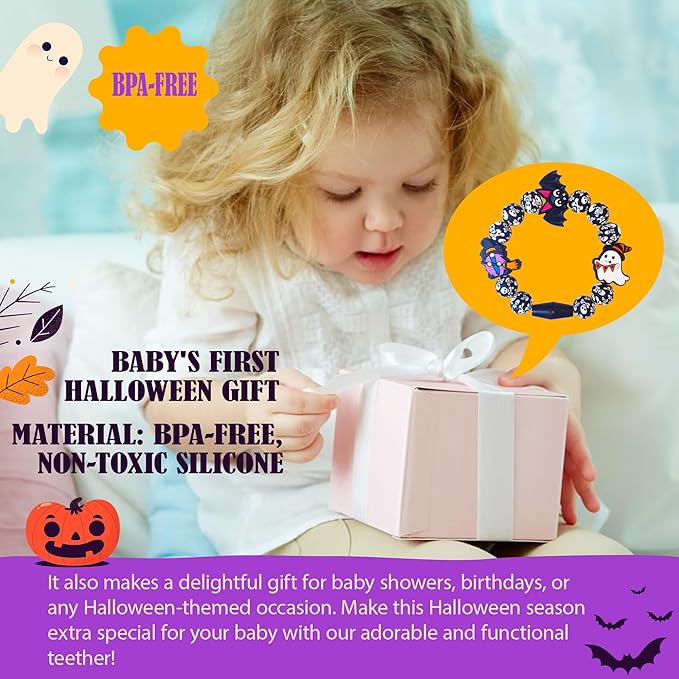 Halloween Baby Toy Gothic Baby Teether Ring Baby Stuff Teething