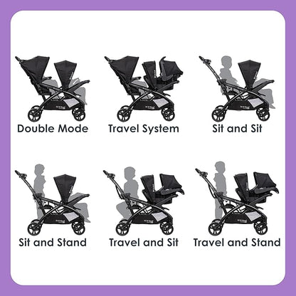 Baby Trend Sit N' Stand® Double 2.0 Stroller, Dash Grey