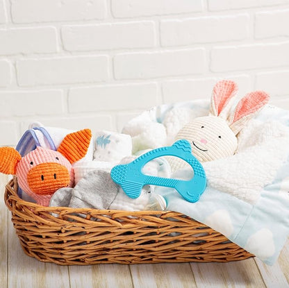 Baby’s Aid Dolphin Silicone Baby Teether, Easy to Hold Teething Toy for Pain Relief 3+ Months, 8X Teething