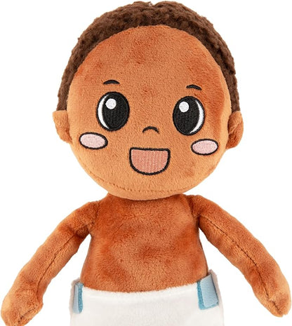 Upbounders Splash Park Baby | Black Brown Boy Doll, Cute Soft Plush Doll Toys 18MO 2 3, 12