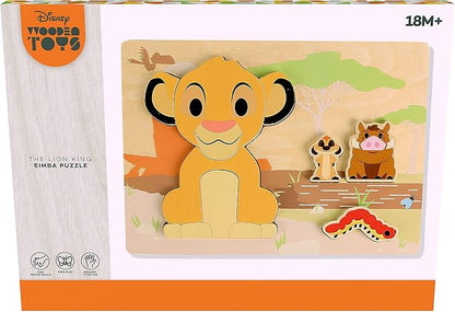 Just Play Disney Wooden Toys Simba 9-Piece Puzzle, The Lion King 18 Month