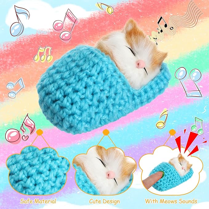 Zubebe 12 Pcs Sleeping Cats in Slipper Cat Doll Toy