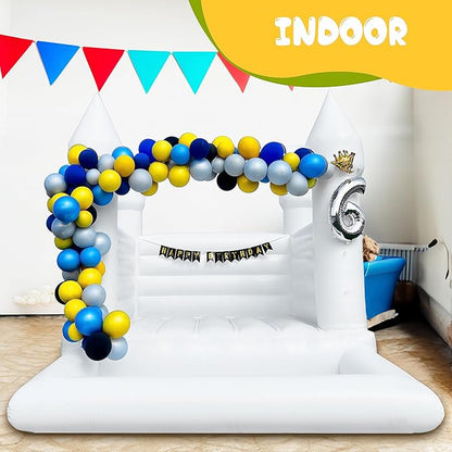 OZIS White Bounce House Castle with Ball Pit for Kids, 13x10x10FT Inflatable White Bounce House with Blower
